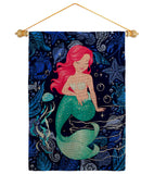 Beautiful Mermaid - Sea Animals Coastal Vertical Impressions Decorative Flags HG137622 Made In USA