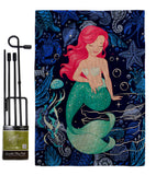 Beautiful Mermaid - Sea Animals Coastal Vertical Impressions Decorative Flags HG137622 Made In USA