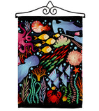 Sea Aquarium Friends - Sea Animals Coastal Vertical Impressions Decorative Flags HG192693 Made In USA