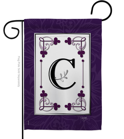 Classic C Initial - Simply Beauty Interests Vertical Impressions Decorative Flags HG130003 Made In USA