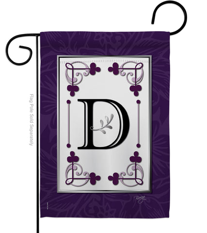 Classic D Initial - Simply Beauty Interests Vertical Impressions Decorative Flags HG130004 Made In USA