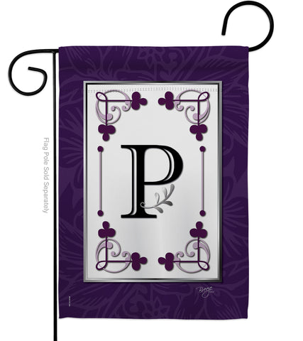 Classic P Initial - Simply Beauty Interests Vertical Impressions Decorative Flags HG130016 Made In USA