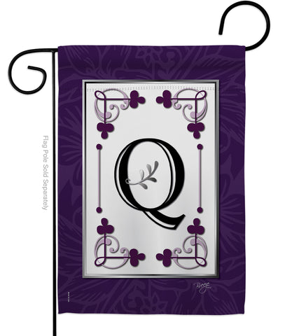 Classic Q Initial - Simply Beauty Interests Vertical Impressions Decorative Flags HG130017 Made In USA