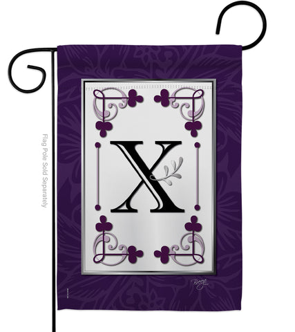 Classic X Initial - Simply Beauty Interests Vertical Impressions Decorative Flags HG130024 Made In USA