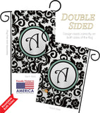 Damask A Initial - Simply Beauty Interests Vertical Impressions Decorative Flags HG130053 Made In USA