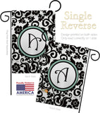 Damask A Initial - Simply Beauty Interests Vertical Impressions Decorative Flags HG130053 Made In USA