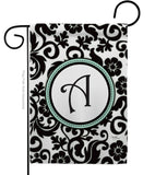 Damask A Initial - Simply Beauty Interests Vertical Impressions Decorative Flags HG130053 Made In USA