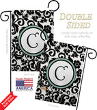 Damask C Initial - Simply Beauty Interests Vertical Impressions Decorative Flags HG130055 Made In USA