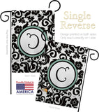 Damask C Initial - Simply Beauty Interests Vertical Impressions Decorative Flags HG130055 Made In USA