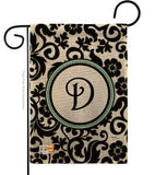 Damask D Initial - Simply Beauty Interests Vertical Impressions Decorative Flags HG130056 Made In USA