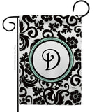 Damask D Initial - Simply Beauty Interests Vertical Impressions Decorative Flags HG130056 Made In USA