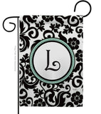 Damask L Initial - Simply Beauty Interests Vertical Impressions Decorative Flags HG130064 Made In USA