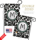Damask M Initial - Simply Beauty Interests Vertical Impressions Decorative Flags HG130065 Made In USA