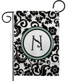 Damask N Initial - Simply Beauty Interests Vertical Impressions Decorative Flags HG130066 Made In USA