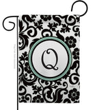 Damask Q Initial - Simply Beauty Interests Vertical Impressions Decorative Flags HG130069 Made In USA