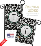 Damask T Initial - Simply Beauty Interests Vertical Impressions Decorative Flags HG130072 Made In USA