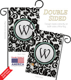 Damask W Initial - Simply Beauty Interests Vertical Impressions Decorative Flags HG130075 Made In USA