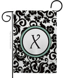 Damask X Initial - Simply Beauty Interests Vertical Impressions Decorative Flags HG130076 Made In USA