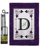 Classic D Initial - Simply Beauty Interests Vertical Impressions Decorative Flags HG130004 Made In USA