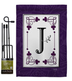 Classic J Initial - Simply Beauty Interests Vertical Impressions Decorative Flags HG130010 Made In USA