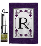 Classic R Initial - Simply Beauty Interests Vertical Impressions Decorative Flags HG130018 Made In USA