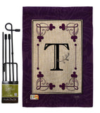 Classic T Initial - Simply Beauty Interests Vertical Impressions Decorative Flags HG130020 Made In USA