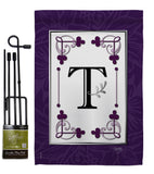 Classic T Initial - Simply Beauty Interests Vertical Impressions Decorative Flags HG130020 Made In USA