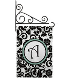 Damask A Initial - Simply Beauty Interests Vertical Impressions Decorative Flags HG130053 Made In USA