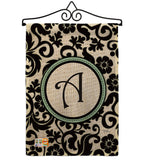 Damask A Initial - Simply Beauty Interests Vertical Impressions Decorative Flags HG130053 Made In USA