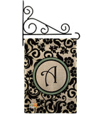 Damask A Initial - Simply Beauty Interests Vertical Impressions Decorative Flags HG130053 Made In USA