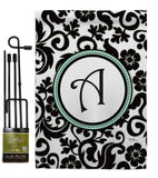 Damask A Initial - Simply Beauty Interests Vertical Impressions Decorative Flags HG130053 Made In USA