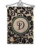 Damask D Initial - Simply Beauty Interests Vertical Impressions Decorative Flags HG130056 Made In USA