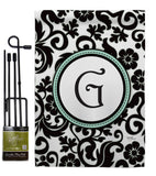 Damask G Initial - Simply Beauty Interests Vertical Impressions Decorative Flags HG130059 Made In USA