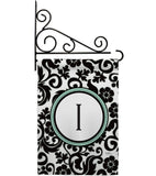 Damask I Initial - Simply Beauty Interests Vertical Impressions Decorative Flags HG130061 Made In USA