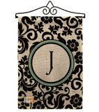 Damask J Initial - Simply Beauty Interests Vertical Impressions Decorative Flags HG130062 Made In USA