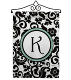 Damask K Initial - Simply Beauty Interests Vertical Impressions Decorative Flags HG130063 Made In USA
