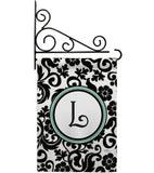 Damask L Initial - Simply Beauty Interests Vertical Impressions Decorative Flags HG130064 Made In USA