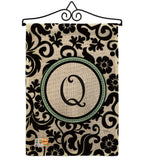 Damask Q Initial - Simply Beauty Interests Vertical Impressions Decorative Flags HG130069 Made In USA