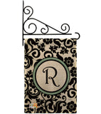 Damask R Initial - Simply Beauty Interests Vertical Impressions Decorative Flags HG130070 Made In USA