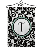 Damask T Initial - Simply Beauty Interests Vertical Impressions Decorative Flags HG130072 Made In USA