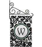 Damask W Initial - Simply Beauty Interests Vertical Impressions Decorative Flags HG130075 Made In USA