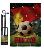 World Cup Morocco - Sports Interests Vertical Impressions Decorative Flags HG190130 Made In USA