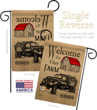 Welcome Farm - Southern Country & Primitive Vertical Impressions Decorative Flags HG137191 Made In USA