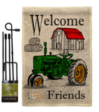 Welcome Friends Y'all - Southern Country & Primitive Vertical Impressions Decorative Flags HG137190 Made In USA