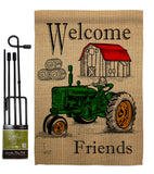 Welcome Friends Y'all - Southern Country & Primitive Vertical Impressions Decorative Flags HG137190 Made In USA