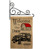 Welcome Farm - Southern Country & Primitive Vertical Impressions Decorative Flags HG137191 Made In USA