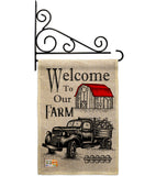 Welcome Farm - Southern Country & Primitive Vertical Impressions Decorative Flags HG137191 Made In USA