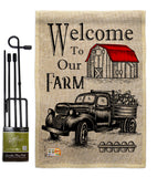 Welcome Farm - Southern Country & Primitive Vertical Impressions Decorative Flags HG137191 Made In USA