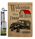 Welcome Farm - Southern Country & Primitive Vertical Impressions Decorative Flags HG137191 Made In USA