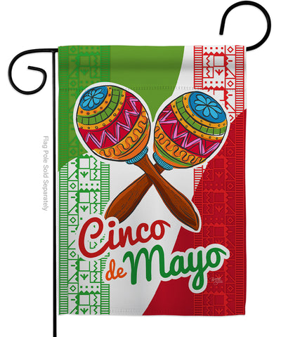 Maracas Cinco de Mayo - Southwest Country & Primitive Vertical Impressions Decorative Flags HG115126 Made In USA